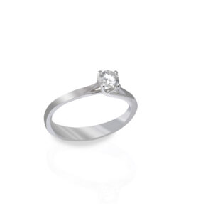ANELLO SOLITARIO CON DIAMANTE NATURALE TAGLIO BRILLANTE KT. 0,32