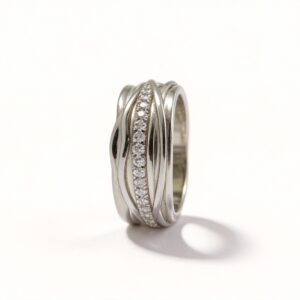 ANELLO FASCIA CON ZIRCONI