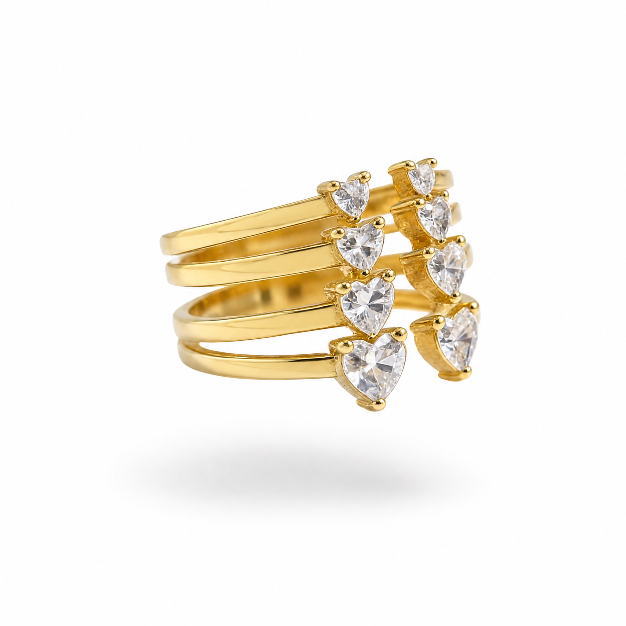 ANELLO APERTO CON ZIRCONI CUORE