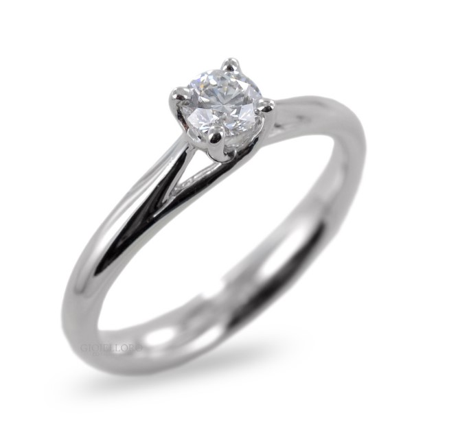 WDG - ANELLO SOLITARIO CON DIAMANTE NATURALE TAGLIO BRILLANTE KT. 0,21 - immagine 2