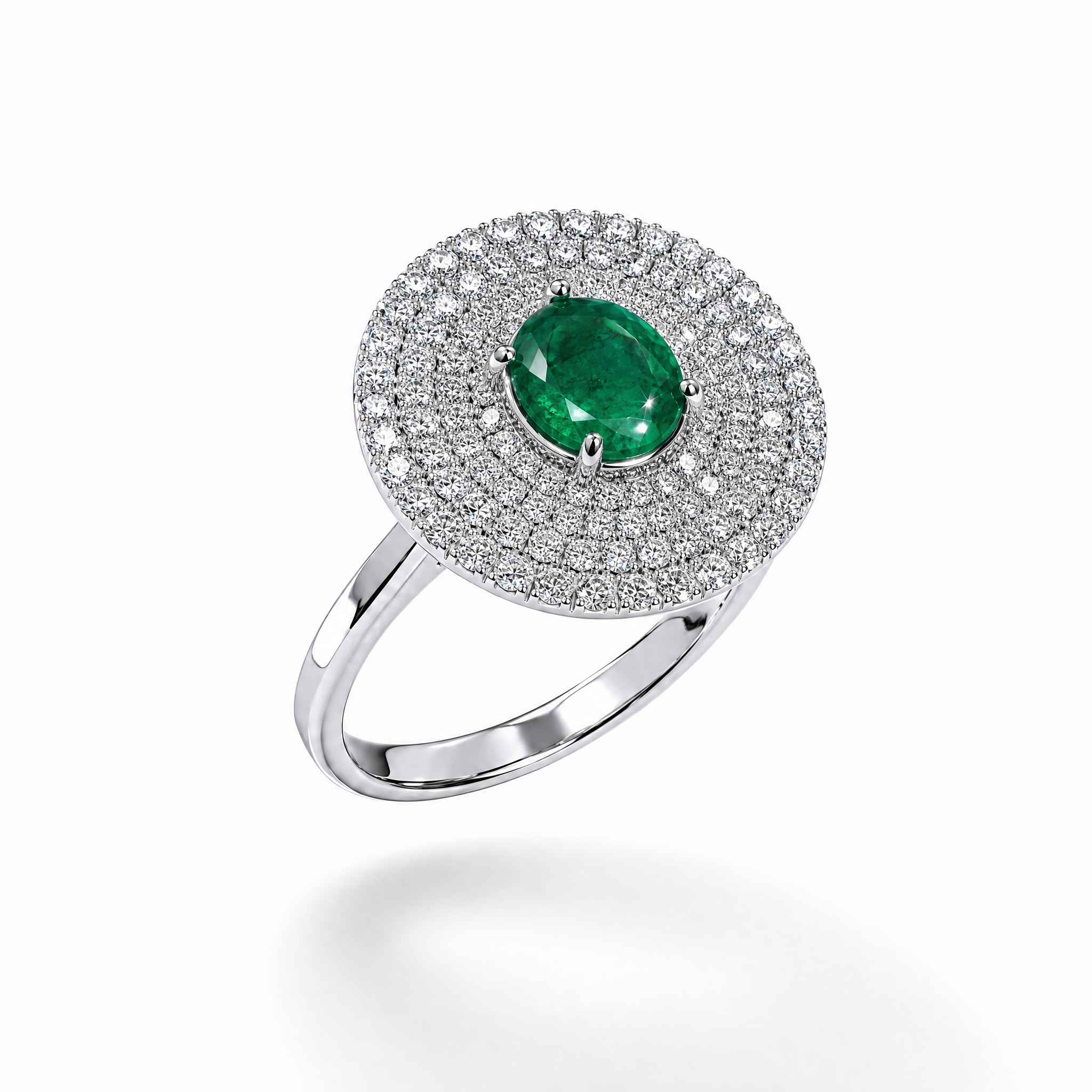 ANELLO CON PIETRA VERDE E PAVÉ DI ZIRCONI IN ARGENTO 925
