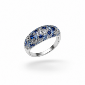 ANELLO PAVร MULTICOLOR BLU IN ARGENTO 925