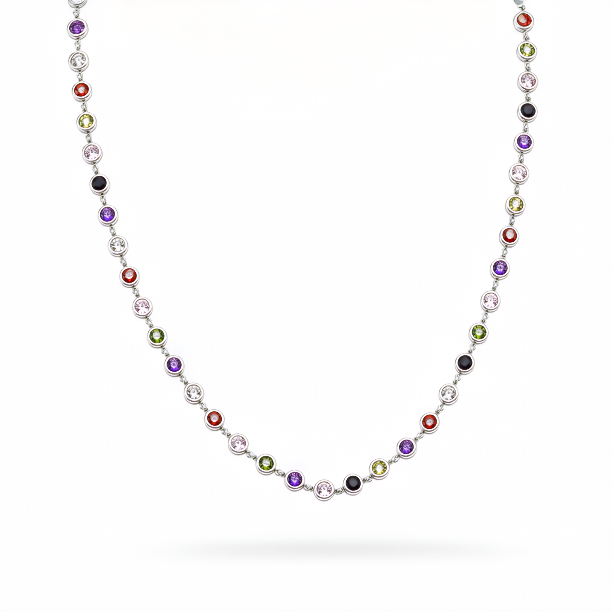 GIROCOLLO IN ARGENTO CON ZIRCONI MULTICOLOR