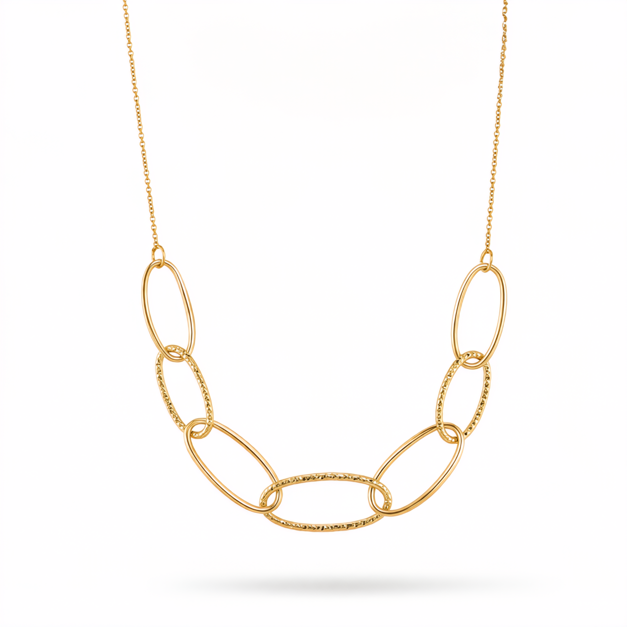 COLLANA IN ARGENTO 925 DORATO CON MAGLIE OVALI