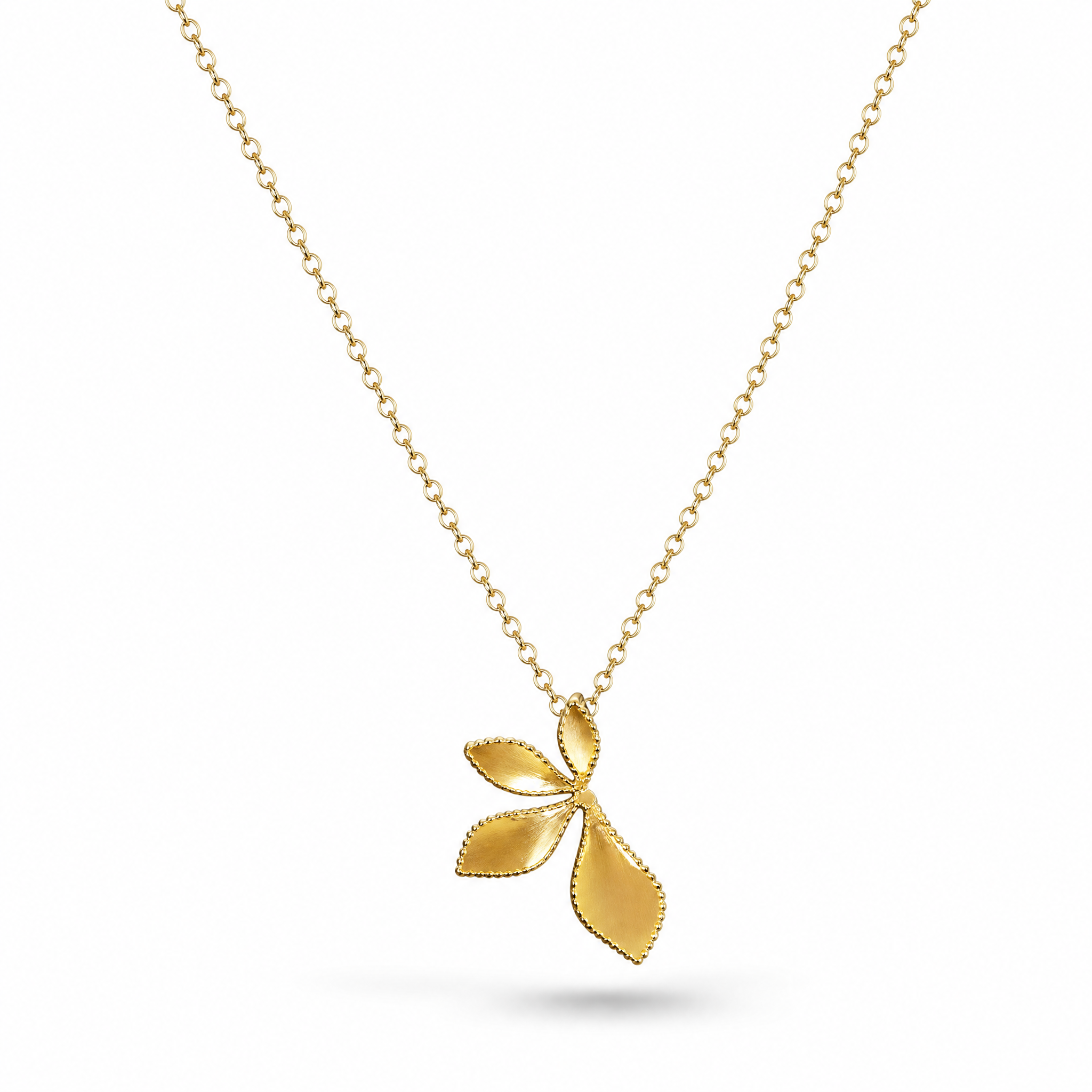 COLLANA FIORE IN ARGENTO DORATO