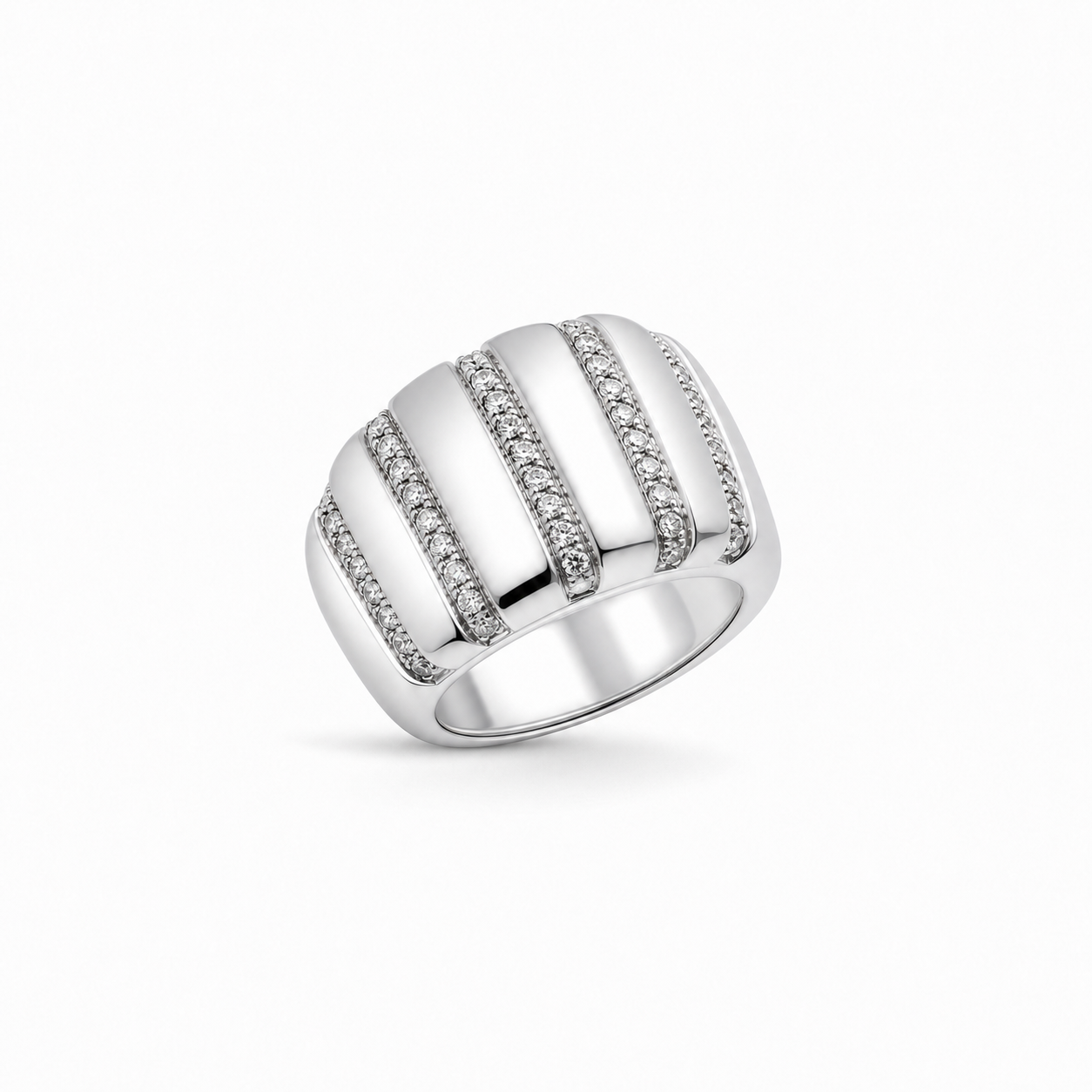DD. GIOIELLI - ANELLO A FASCIA CON DIAMANTI KT. 0,47