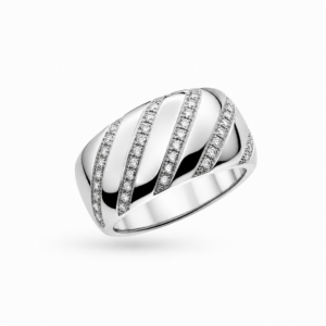 ANELLO A FASCIA CON DIAMANTI KT. 0,42