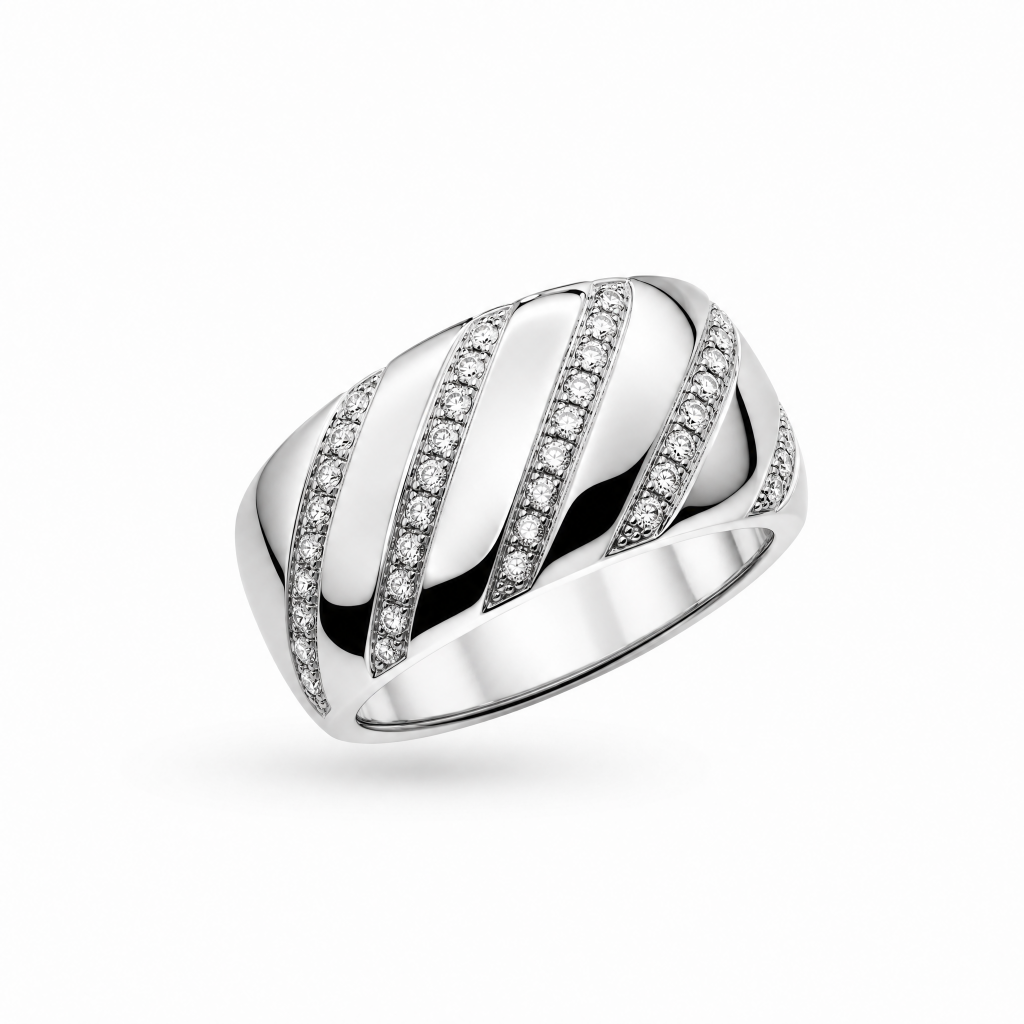ANELLO A FASCIA CON DIAMANTI KT. 0,42