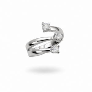 ANELLO TRILOGY CON DIAMANTE TAGLIO BRILLANTE 0,90 KT.