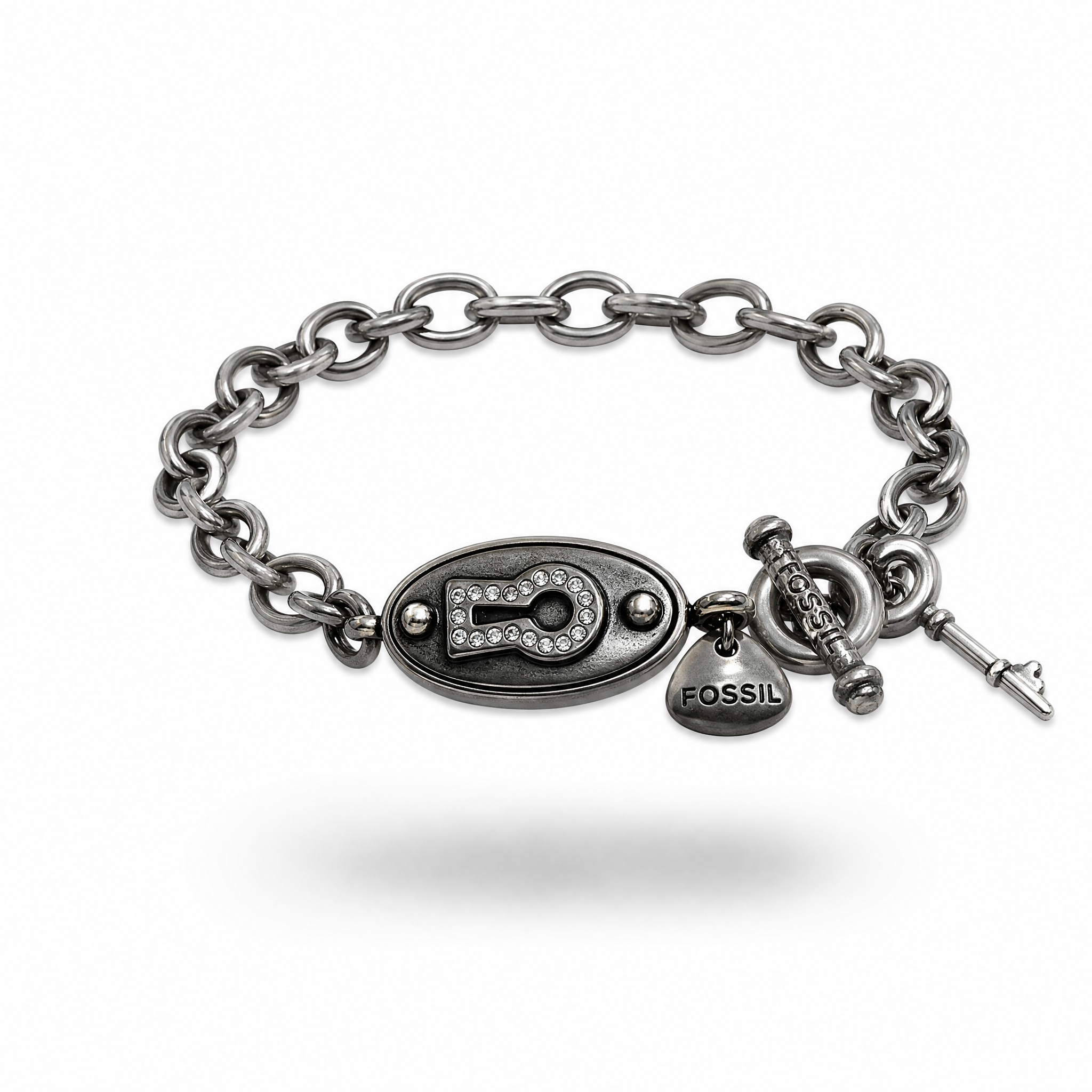FOSSIL - BRACCIALE A CATENA LUCCHETTO