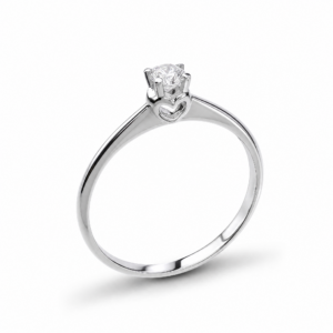 ANELLO SOLITARIO CUORE CON DIAMANTE 0,16 KT.